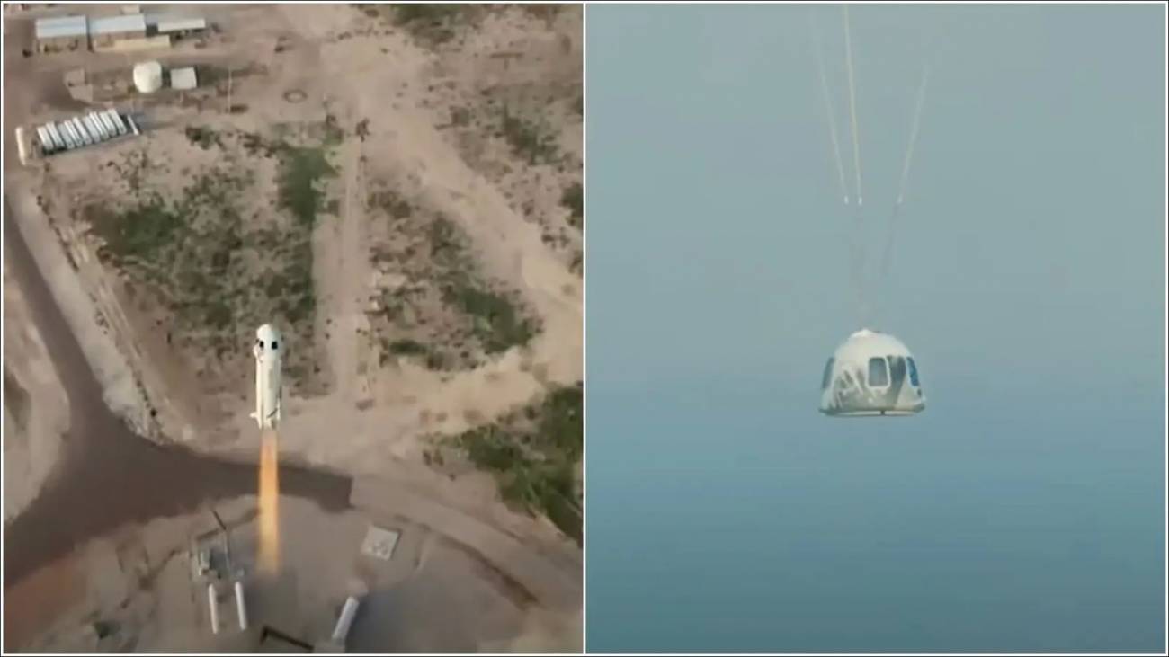 Jeff Bezos back on earth after 10-min flight to space on Blue Origin's New Shepard spacecraft